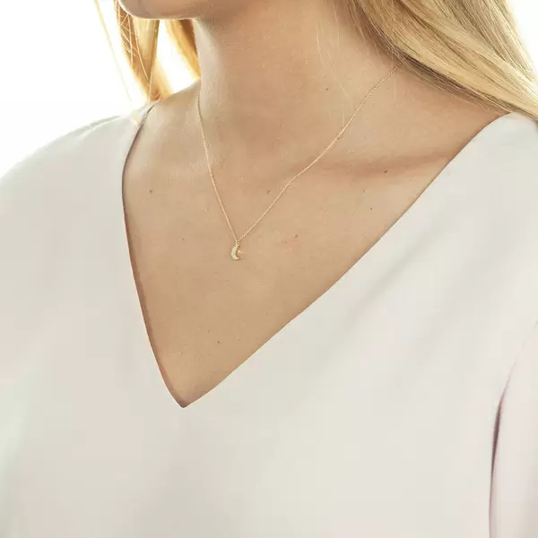 Leaf Jewelry Halskette Halbmond, 18 K Gelbgold Bis zu 65% Rabatt