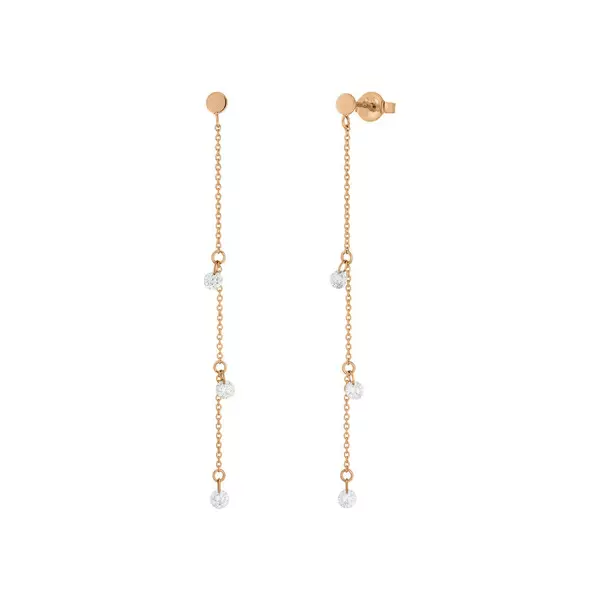 Leaf Jewelry Ohrringe Pure Chain mit Diamanten, 18 K Rosegold Nur für heute