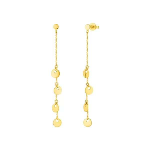 Leaf Jewelry Ohrringe Platelet Kette, 14 K Gelbgold Sonderangebot der Fabrik