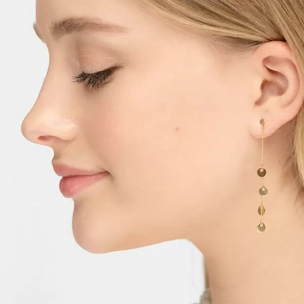 Leaf Jewelry Ohrringe Platelet Kette, 14 K Gelbgold Sonderangebot der Fabrik