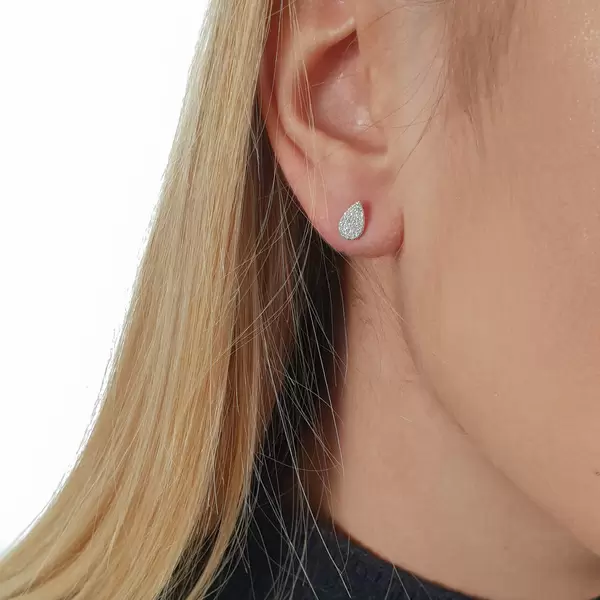 Leaf Jewelry Ohrstecker Drops mit Diamanten, 18 K Roségold Super Rabatt