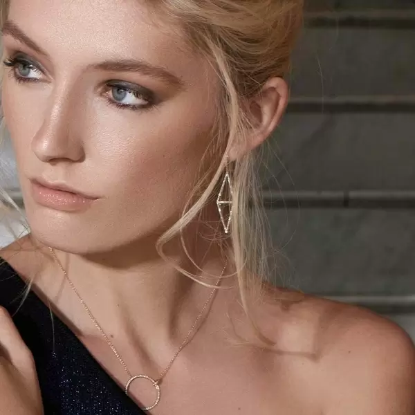 Leaf Jewelry Ohrringe Trapez mit Diamanten, 18 K Weißgold Clearance-Verkauf