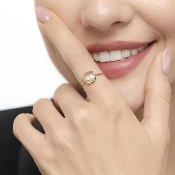 Leaf Jewelry Ring Grüner Amethyst, 14 K Gelbgold, Kostenloser Versand international