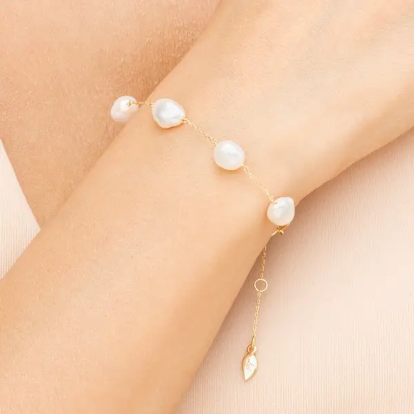 Leaf Jewelry Armkette Barock Pearls, 14K Gelbgold Speichern exportieren