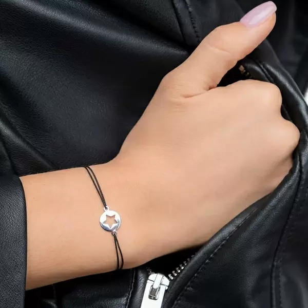 Leaf Jewelry Glücksbändchen Star, 14 K Weißgold, Beige 50% Rabatt für begrenzte Zeit