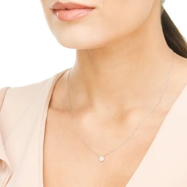 Leaf Jewelry Halskette Pavé mit Diamanten, 18 K Weissgold Outlet