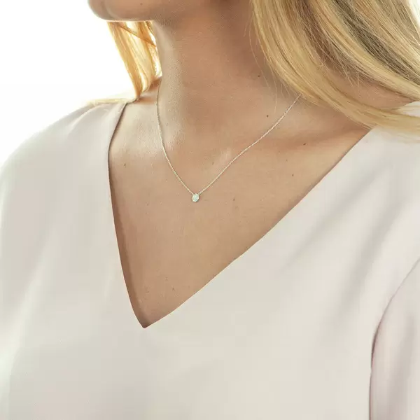 Leaf Jewelry Halskette Pavé mit Diamanten, 18 K Weissgold Outlet