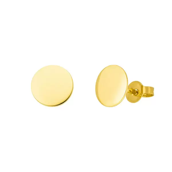 Leaf Jewelry Ohrstecker Disc 8 mm, 14 K Gelbgold Günstiger Verkauf