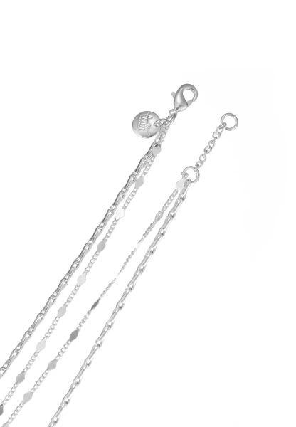 Leslii kurze Layering-Kette Recycled versilbert Bis zu 65% Rabatt