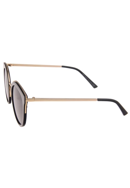 Leslii Sonnenbrille Damen Cateye schwarze Sonnenbrille Designerbrille Sunglasses Metall Schwarz Gold Verkauf