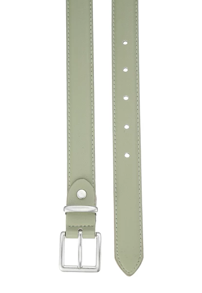 Leslii schmaler Gürtel Leder/PU | Grün Weihnachtsangebot