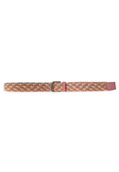 -50% SALE! Leslii Flechtgürtel Stretch mit Leder Applikation in Rosa Pink Creme Orange Riesige Ersparnisse