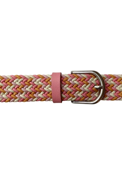 -50% SALE! Leslii Flechtgürtel Stretch mit Leder Applikation in Rosa Pink Creme Orange Riesige Ersparnisse