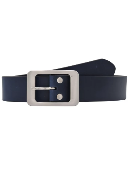 Leslii Gürtel echter Leder-Gürtel Rindsleder Basic dunkelblauer Gürtel Breite 4cm Navy Silber Blau Zeitbegrenzte Promotion