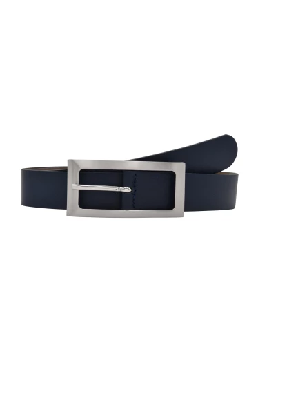 Leslii Premium Gürtel echter Leder-Gürtel blauer Gürtel Kalbs-Nappaleder Breite 3cm Narbung Navy Sil Sonderangebot der Fabrik