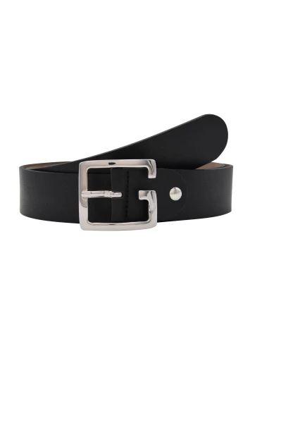 Leslii Premium Gürtel echter Leder-Gürtel Breite 4cm Kalbs-Nappaleder Narbung Schwarz Silber Bis zu 55% Rabatt
