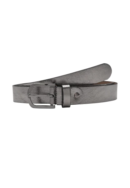 Leslii Premium Gürtel Leder-Gürtel grauer Gürtel Kalbs-Nappaleder Breite 3cm Narbung Gun Metal Grau Auslauf