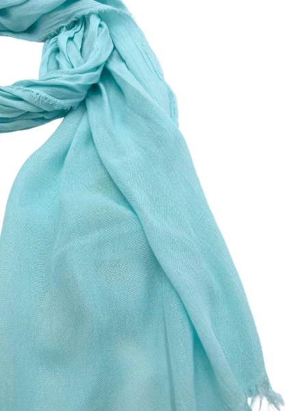 Leslii Schal Uni Viskose Bambus in Aqua Online Shopping
