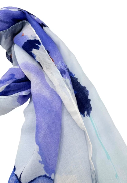 Leslii Schal Blumen Muster in Blau Schwarz Saisonschlussverkauf