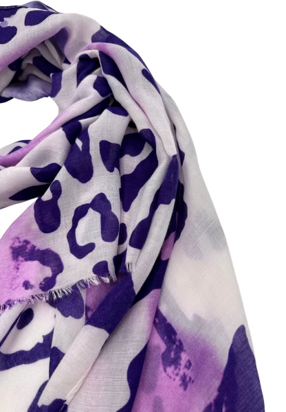 Leslii Schal Leo Look in Lila Weiß Cyber Monday