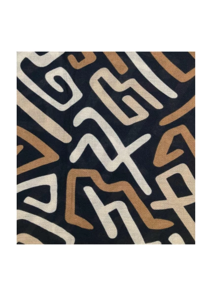 Leslii Schal mit abstraktem graphischem Muster Schwarz Valentinstagsangebot
