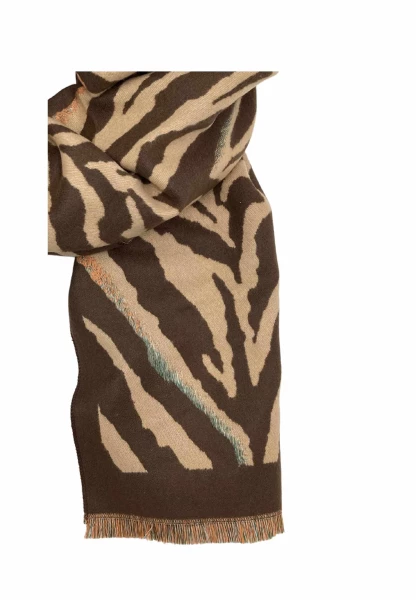 Leslii Schal mit Zebra-Muster Coffee Braun Jubiläumsangebot