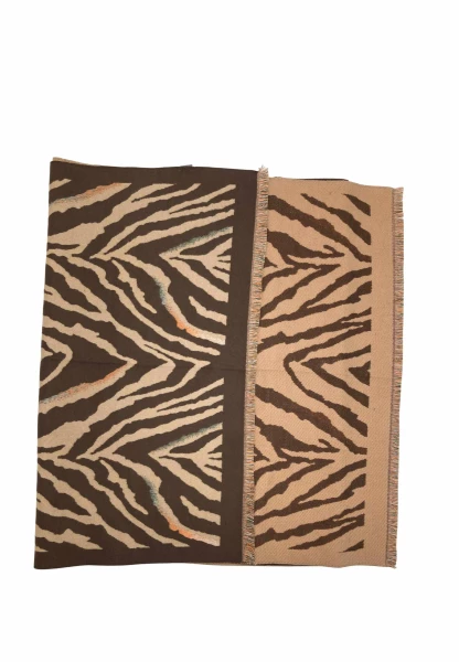 Leslii Schal mit Zebra-Muster Coffee Braun Jubiläumsangebot
