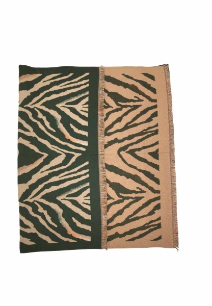 Leslii Schal mit Zebra-Muster Oliv Neueste Mode