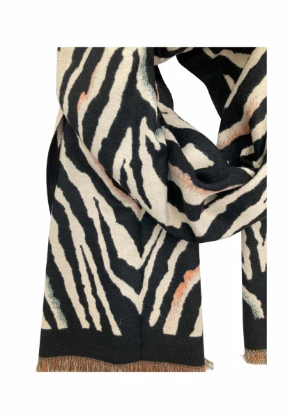Leslii Schal mit Zebra-Muster Schwarz Online Outlet