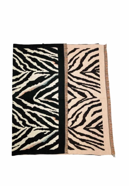 Leslii Schal mit Zebra-Muster Schwarz Online Outlet