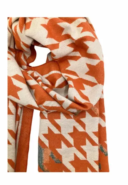 Leslii Schal mit Pepita-Muster Orange Zeitlich begrenztes Angebot