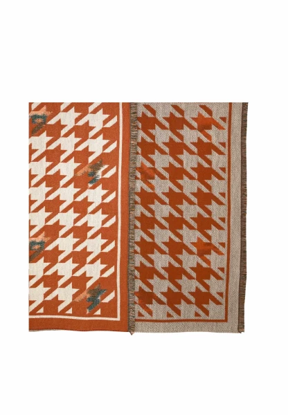 Leslii Schal mit Pepita-Muster Orange Zeitlich begrenztes Angebot
