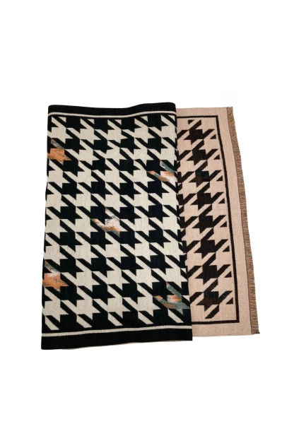 Leslii Schal mit Pepita-Muster Creme Schwarz Exklusive Angebote