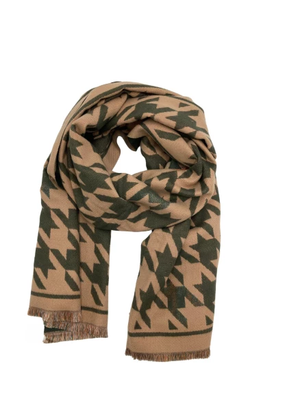 Leslii Schal mit Pepita-Muster Oliv Beige Blitzangebot