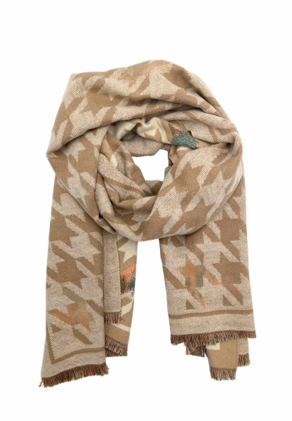 Leslii Schal mit Pepita-Muster Creme Beige Große Rabatte
