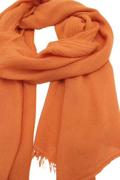 Leslii Schal Uni Viskose Bambus Natur-Schal einfarbig nachhaltig Bamboo Indoor Schal Korall-Orange Super Rabatt