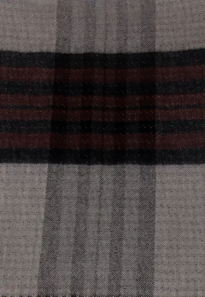 -50% SALE Leslii Schal Muster-Mix gemusterter Schal Streifen-Muster Fransen-Schal kariert Braun 50% Rabatt für begrenzte Zeit