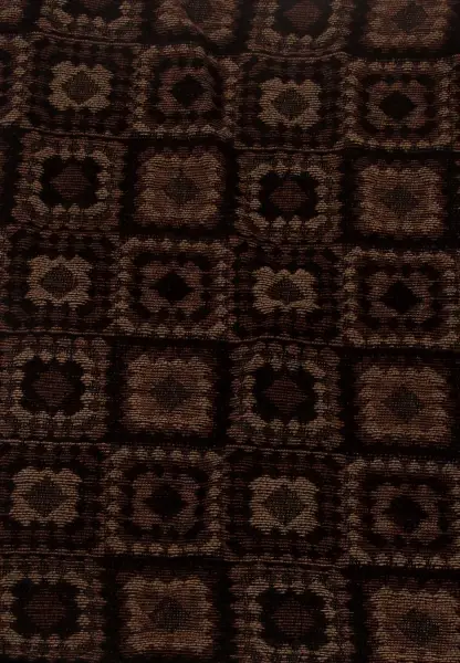 -50% SALE Leslii Schal Kachel-Muster brauner Muster-Schal Fransen-Schal gemustert in Camel Braun Fabrikverkauf