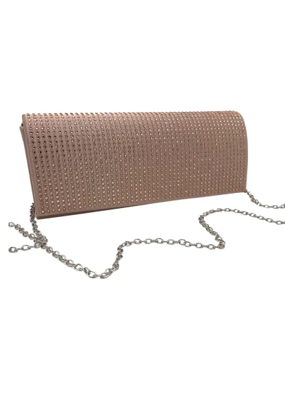 Leslii Clutch Handtasche Glitzer Steinchen in Nude Neueste Mode