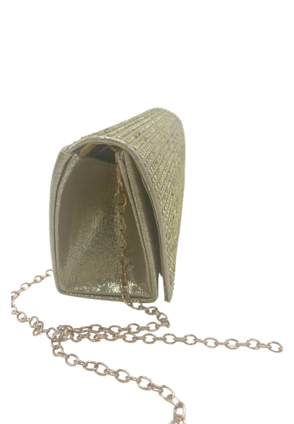 Leslii Clutch Handtasche Glitzer Steinchen in Gold Exklusive Angebote