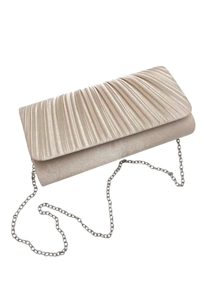 Leslii Clutch Handtasche Elegant in Creme Weiß Große Rabatte