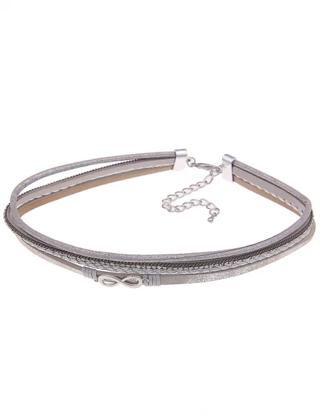 -70% SALE Leslii Kurze Halskette Choker Unendlich Endlos in Grau 50% Rabatt mit kostenlosem Versand