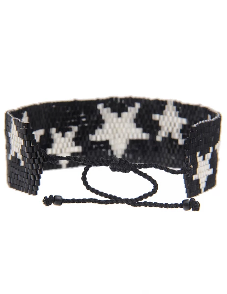 -70% SALE Leslii Armband Web-Muster Sterne in Schwarz Silber Clearance-Verkauf