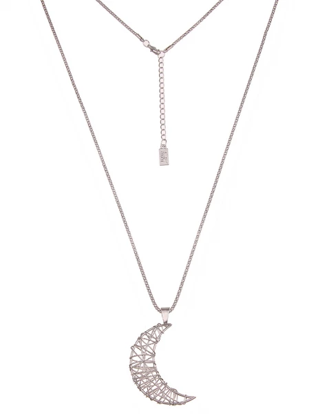 -50% SALE Leslii Lange Halskette Halbmond in Silber Exklusivangebot