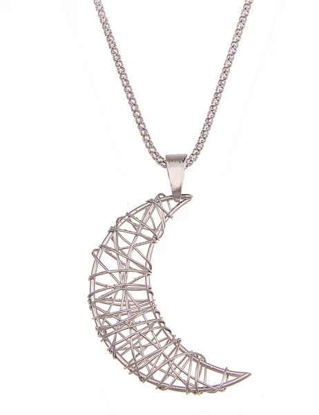 -50% SALE Leslii Lange Halskette Halbmond in Silber Exklusivangebot