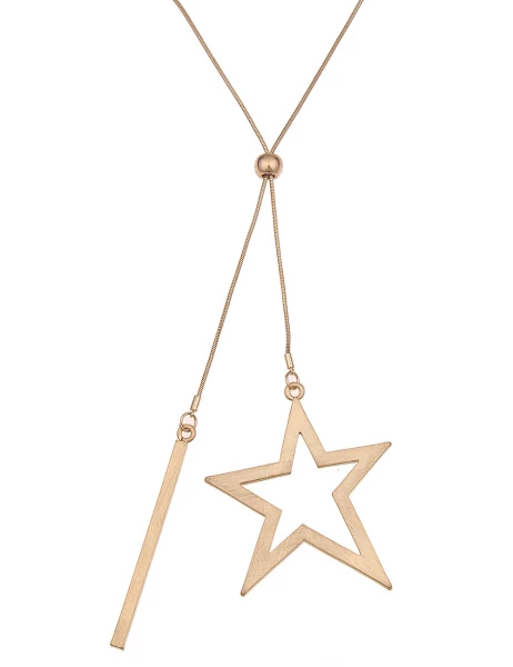 -50% SALE Leslii Lange Halskette Sternen Stab in Gold Preisnachlass