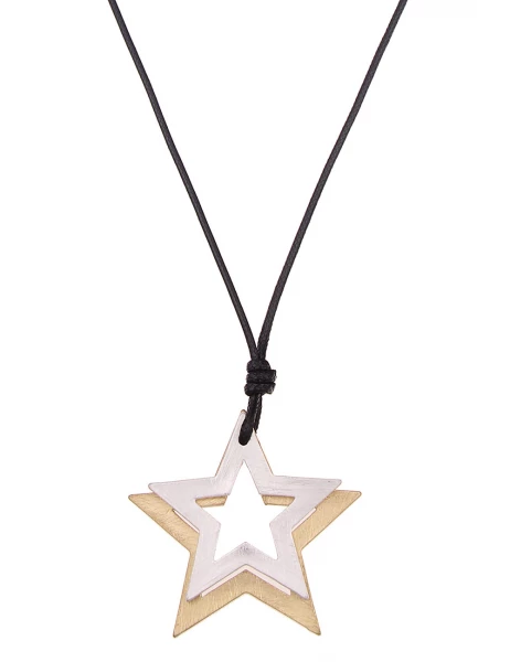 -50% SALE Leslii Lange Halskette Bicolor Sterne in Gold Silber Saisonschlussverkauf