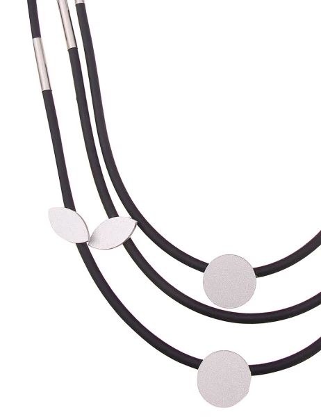-50% SALE Leslii Lange Halskette Statement Formen in Silber Schwarz Black Friday