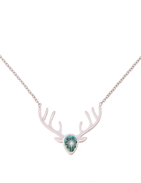 -50% SALE Leslii Damen-Kette Hirsch-Geweih Trachten-Collier Oktoberfest Dirndl-Kette Wiesn Silber Gr Exklusive Angebote