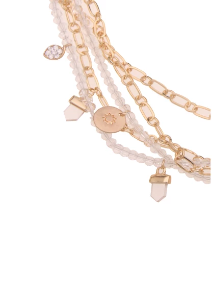-50% SALE Leslii Kurze Halskette Statement Look Carmen in Gold Weiß Räumungsverkauf